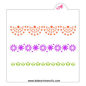 Fiesta Edger Cookie Stencil bakeartstencil