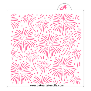 Fireworks Display Stencil bakeartstencil