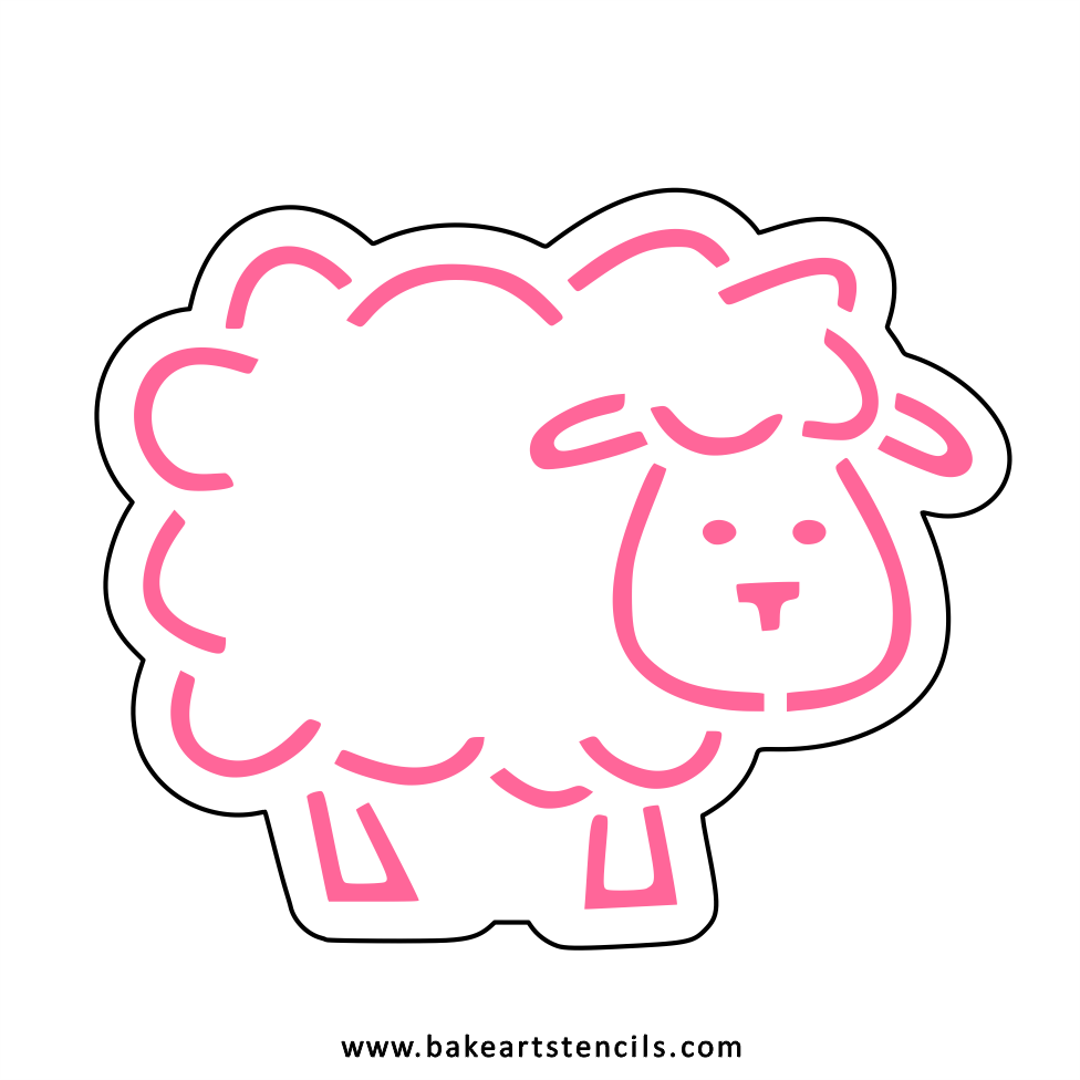 Fluffy Sheep Cutter/Stencil bakeartstencil