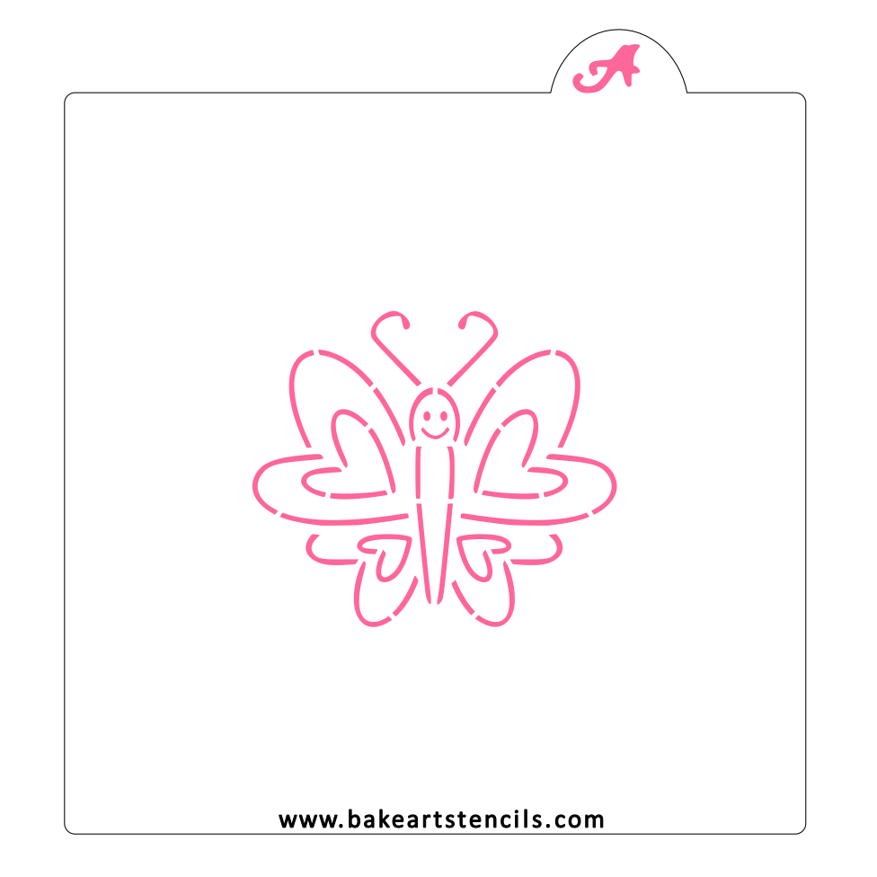 Flutter Hearts PYO Stencil bakeartstencil