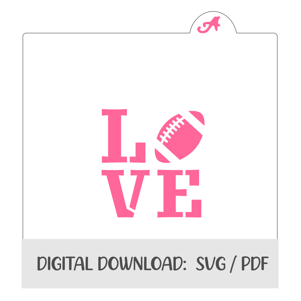 Football Love Digital Download bakeartstencils