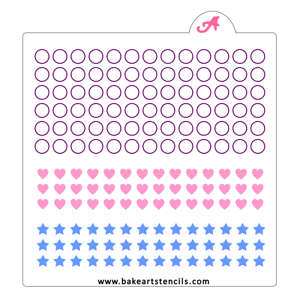 Friendship Bracelet Sprinkles Stencil bakeartstencil