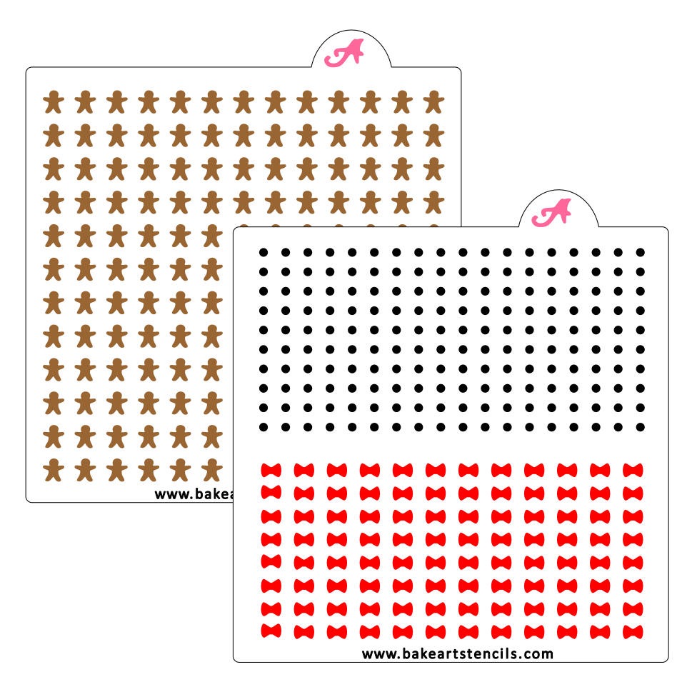 Buttons and Bows Sprinkles Stencil bakeartstencil