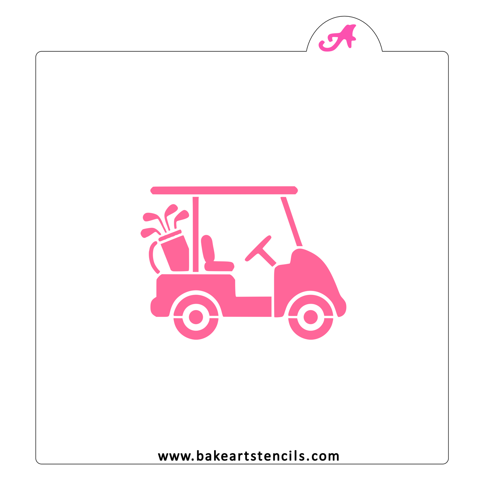 Golf Cart Cookie Stencil bakeartstencil