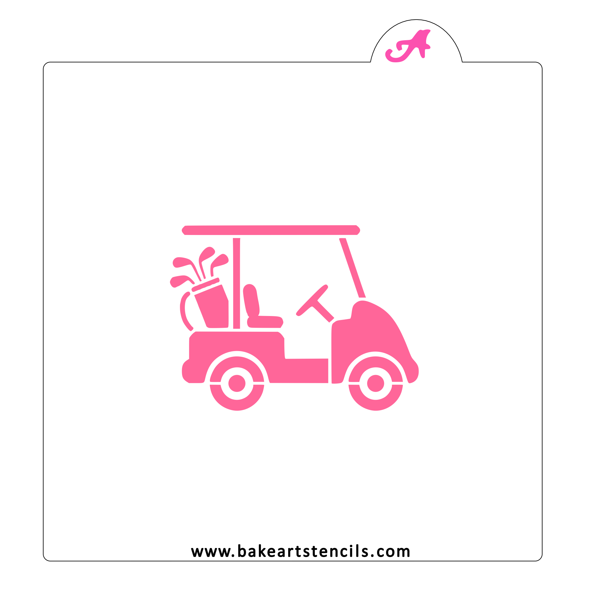 Golf Cart Cookie Stencil Golf Stencils bakeartstencils