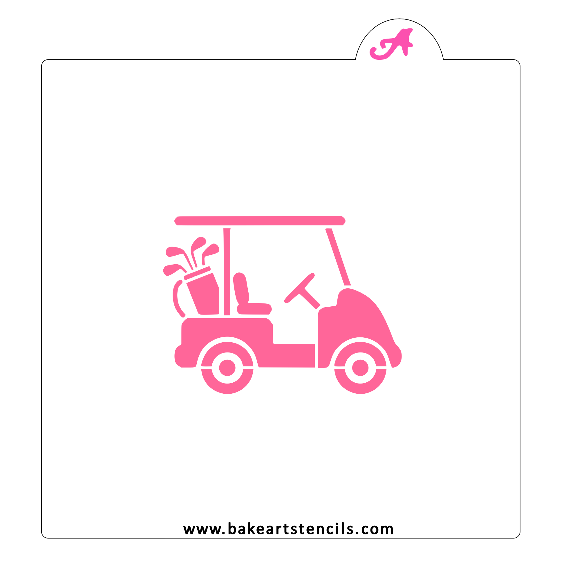 Golf Cart Cookie Stencil bakeartstencil