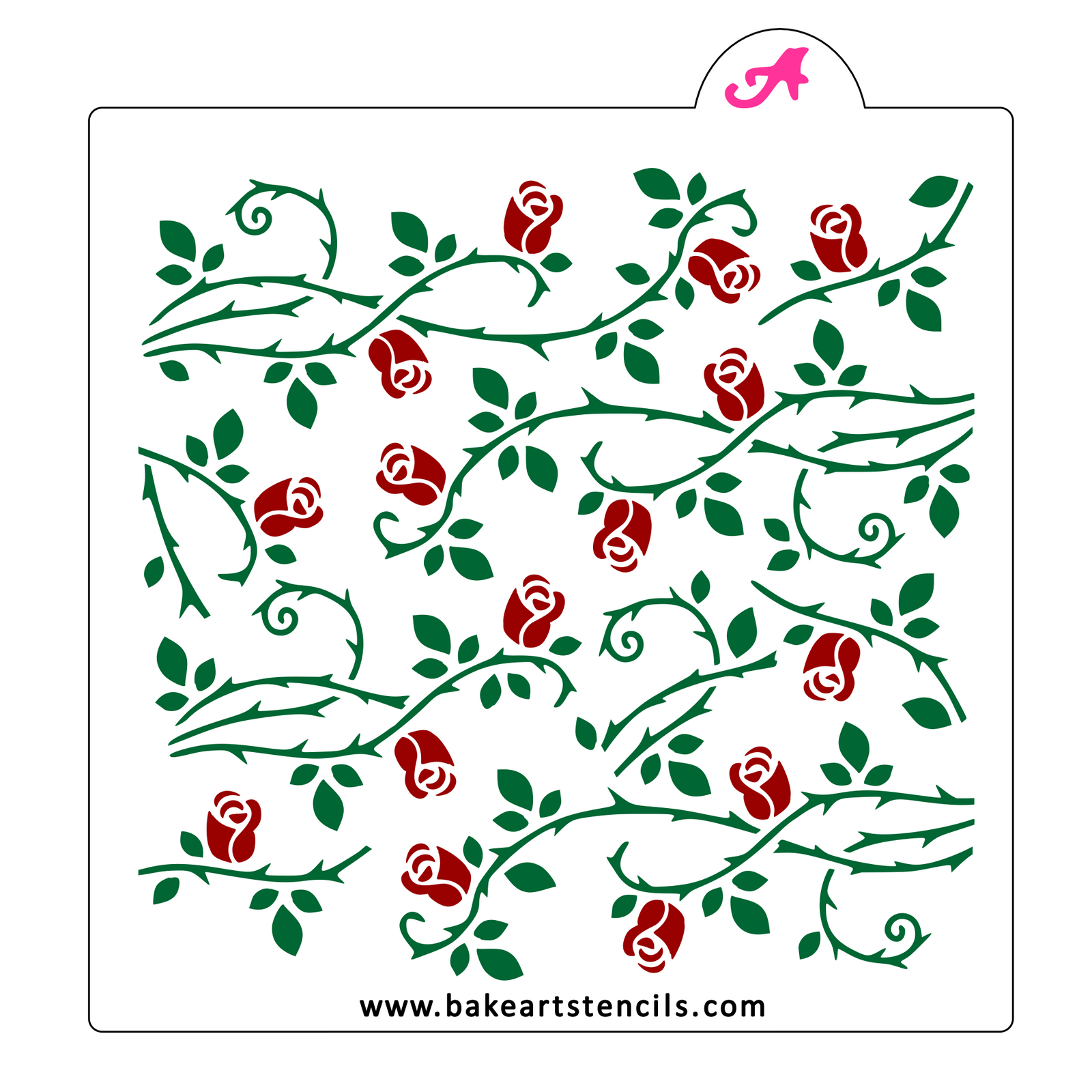 Gothic Rose Pattern Stencil bakeartstencil