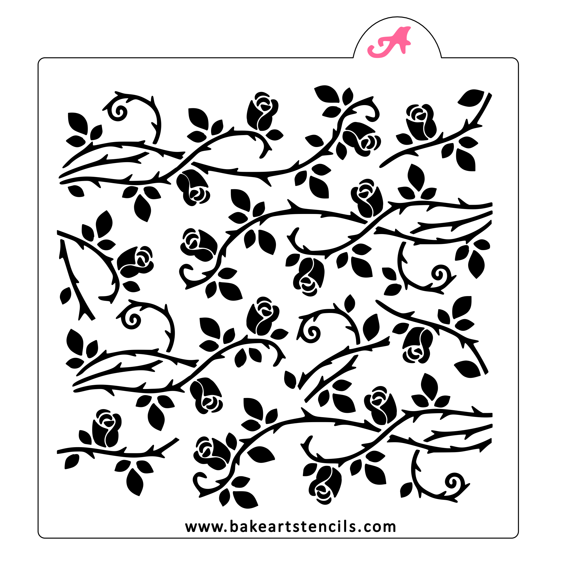 Gothic Rose Pattern Stencil - bakeartstencils