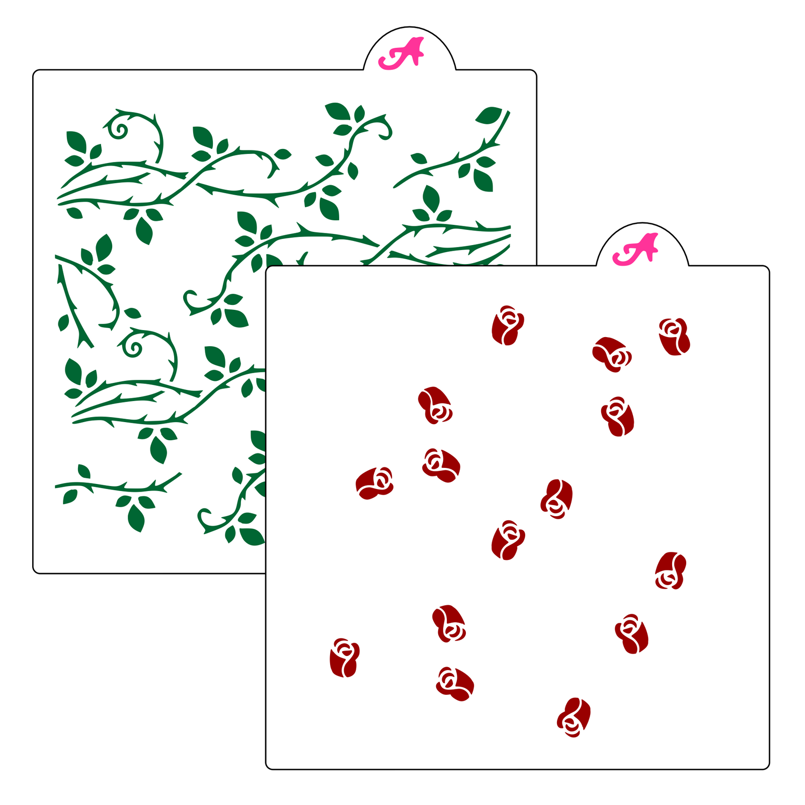 Gothic Rose Pattern Stencil bakeartstencil