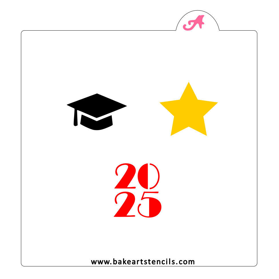 Grad 2025 Oreo Stencil bakeartstencils