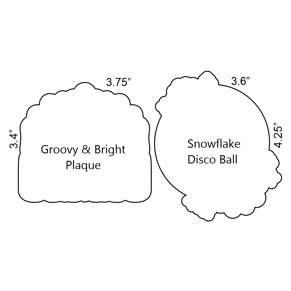 Groovy and Bright Cookie Cutter and Stencil Set, 4 piece set for decorating fun Christmas and Winter Cookies. 