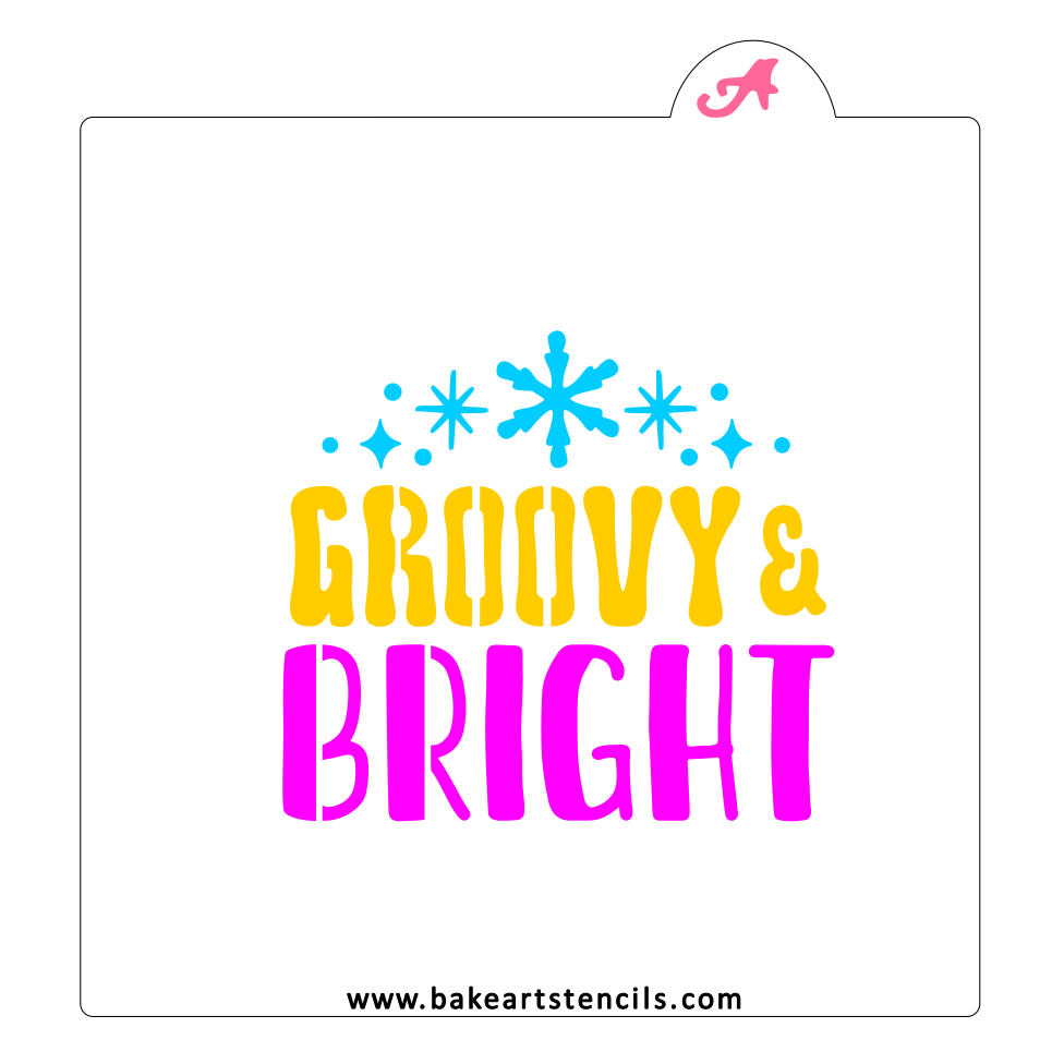 Groovy & Bright Cookie Stencil bakeartstencils