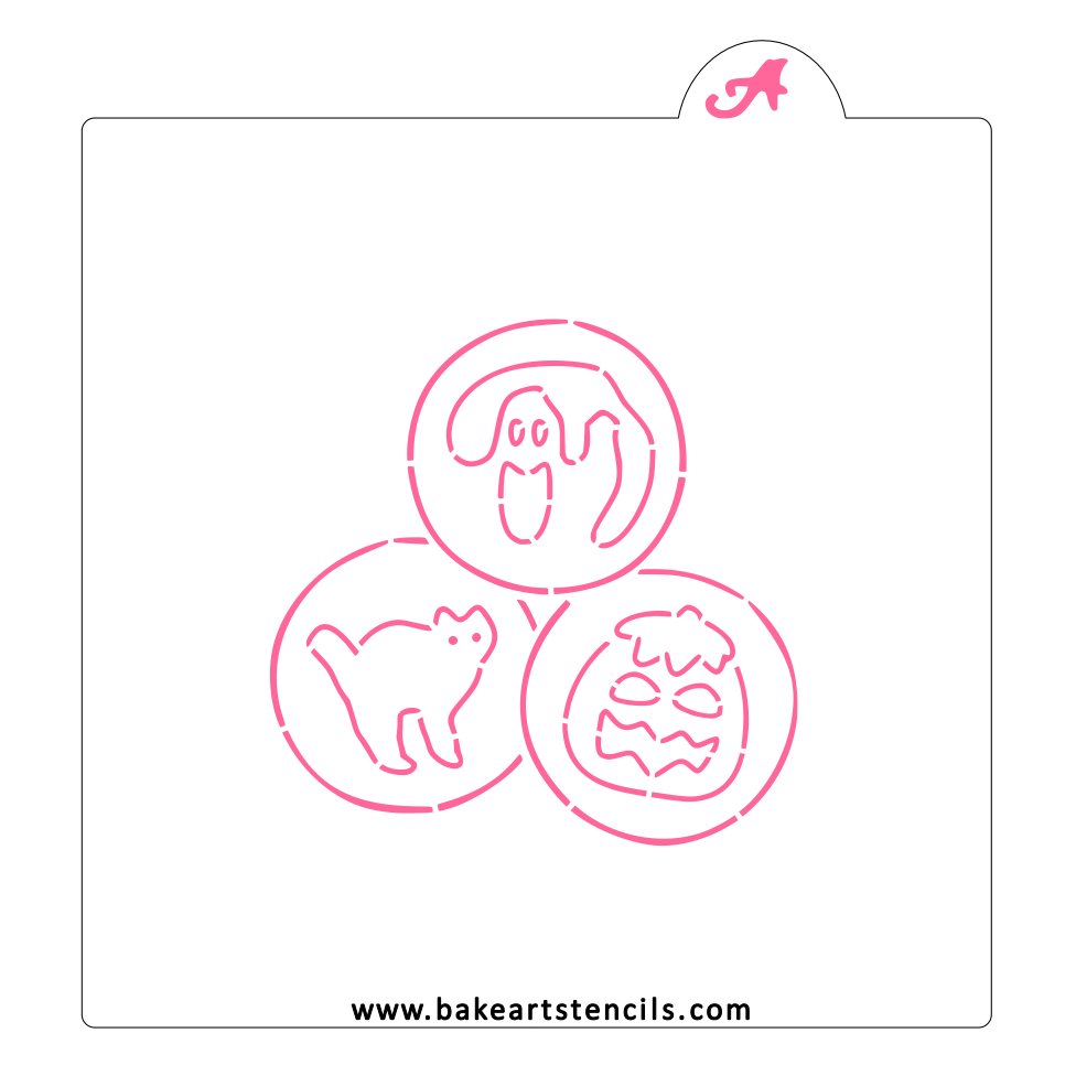 Halloween Sugar Shapes PYO Stencil bakeartstencil