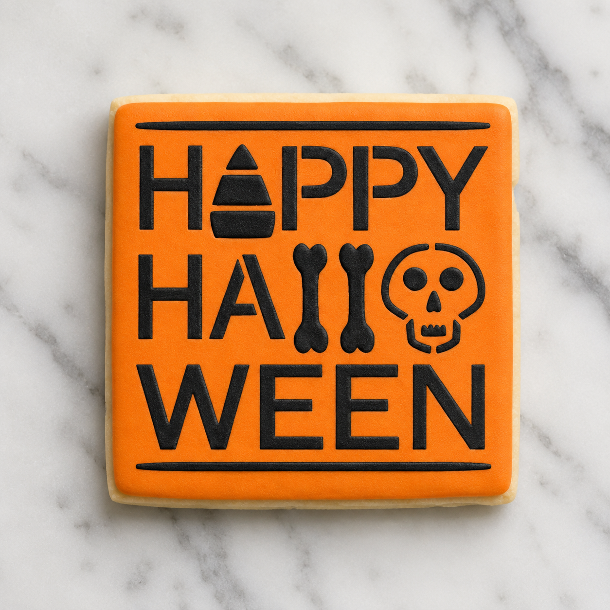 Happy Halloween Symbols Cookie Stencil bakeartstencil