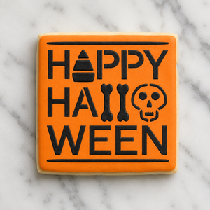 Happy Halloween Symbols Cookie Stencil bakeartstencil