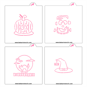 Halloween PYO Stencil Theme Bundle bakeartstencil