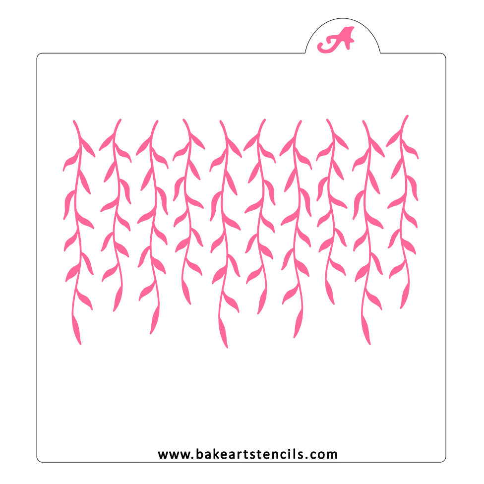 Hanging Vines Cookie Stencil bakeartstencil