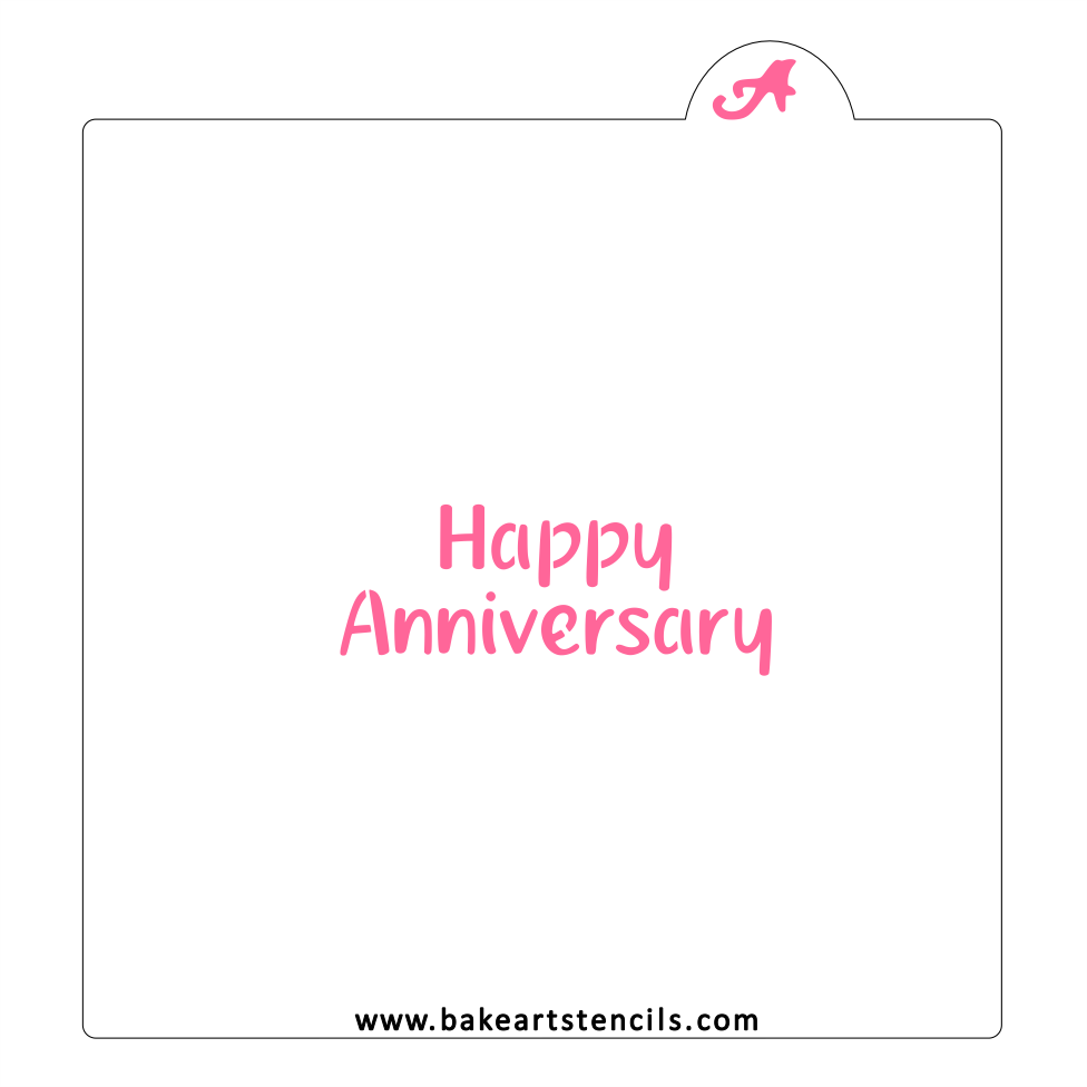 Happy Anniversary Cookie Stencil bakeartstencil