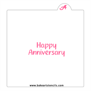 Happy Anniversary Cookie Stencil bakeartstencil