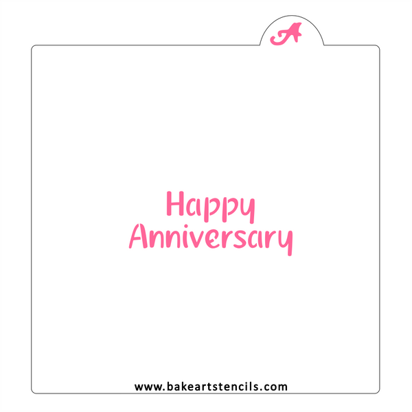 Happy Anniversary Cookie Stencil - bakeartstencils