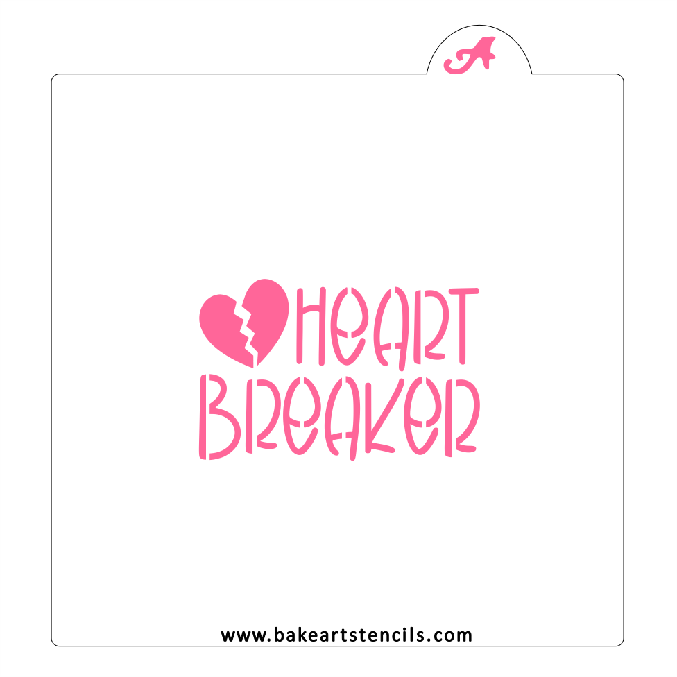 Heart Breaker Cookie Stencil bakeartstencils