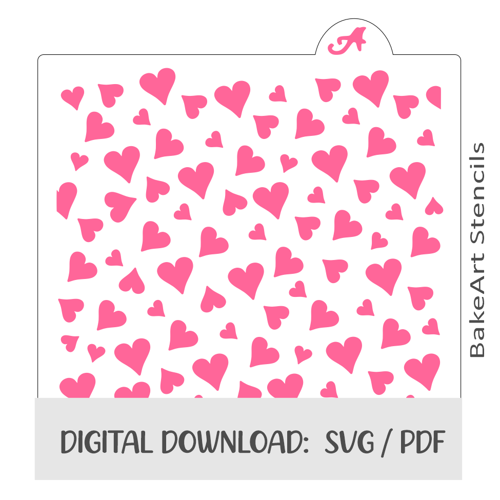 Heart Confetti Digital Download bakeartstencils