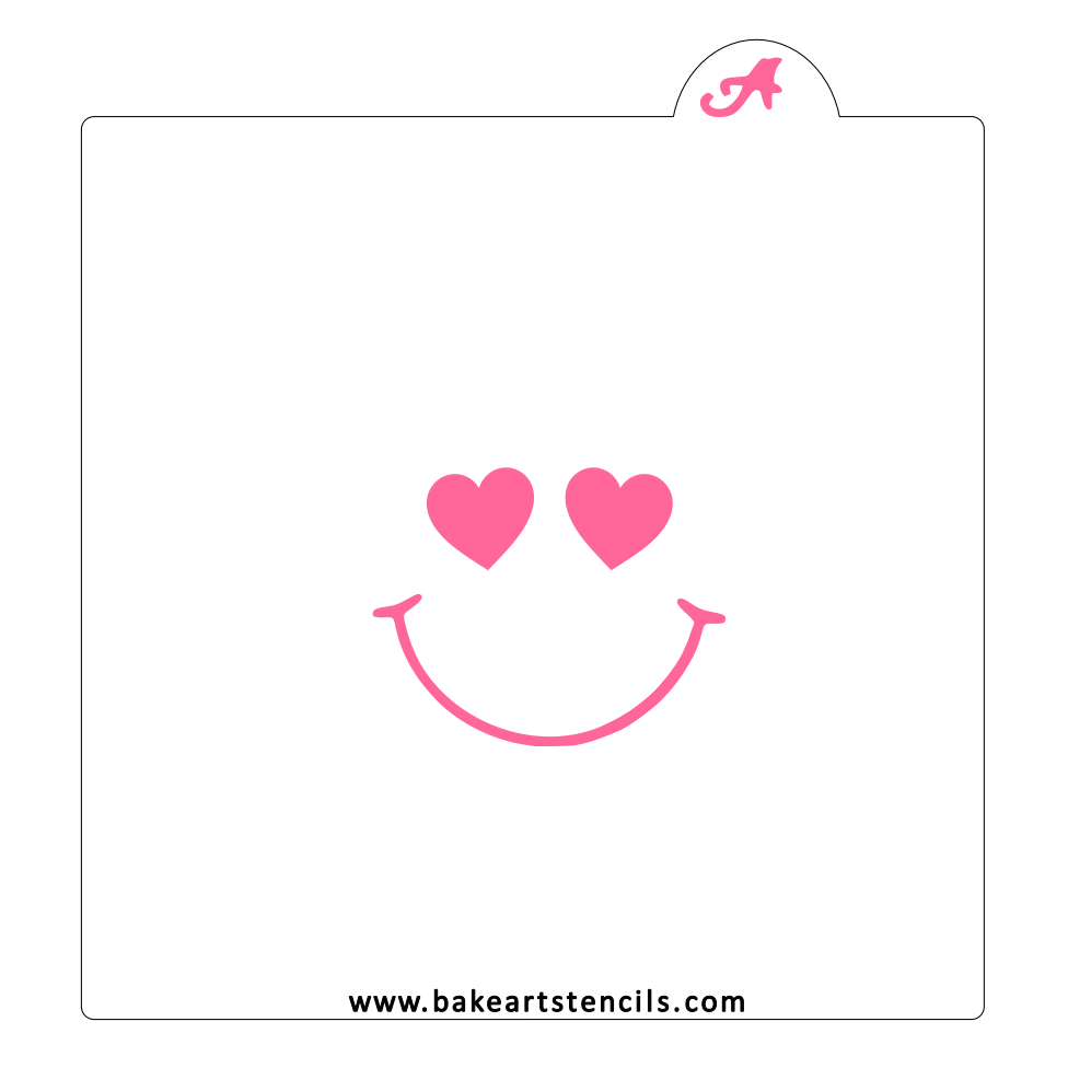 Heart Eyes Cookie Stencil bakeartstencil