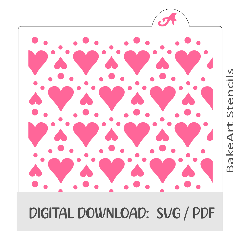 Heart Lace Digital Download bakeartstencils