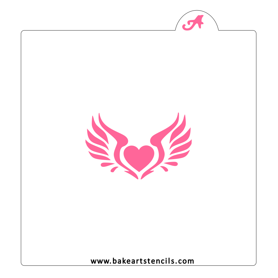 Heart Wings Stencils bakeartstencil