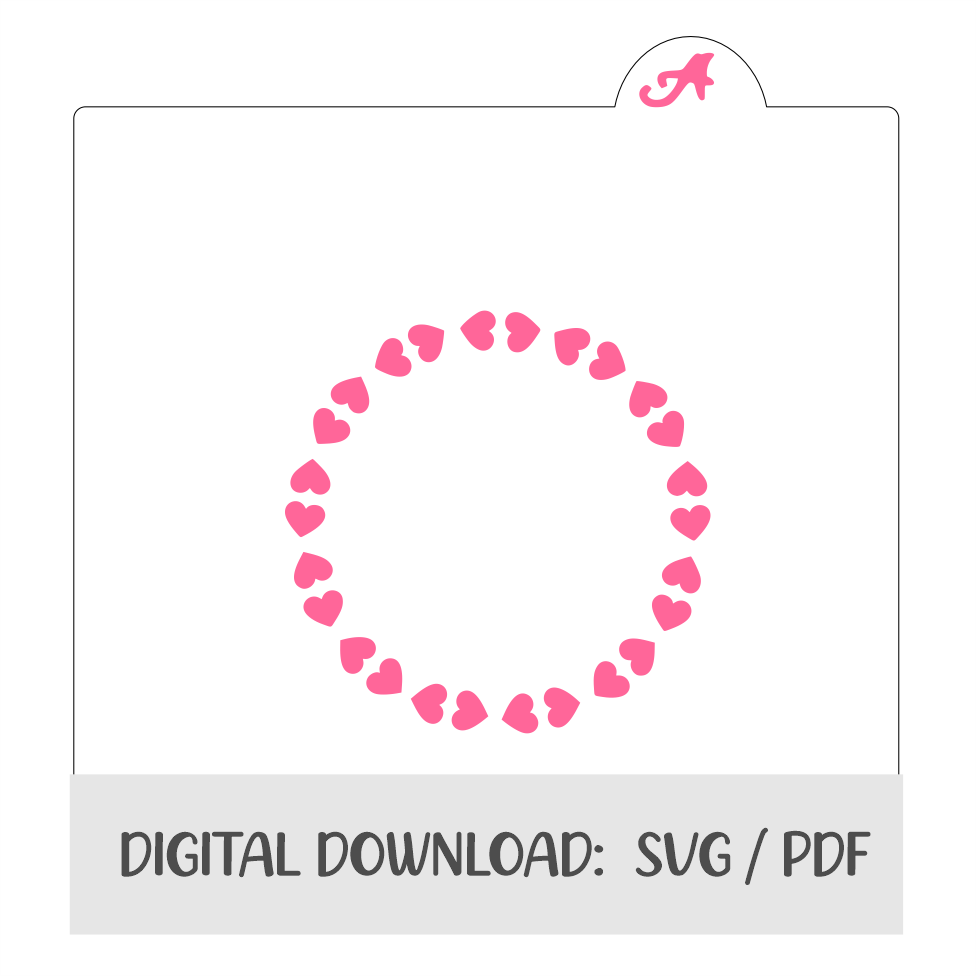Hearts All Around Digital Download bakeartstencils