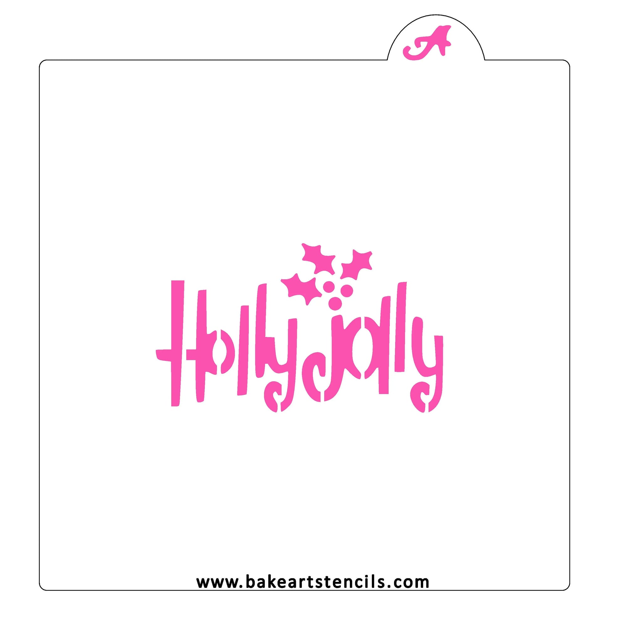 Holly Jolly Cookie Stencil with Matching Cookie Cutter 