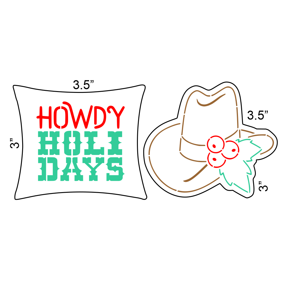 Howdy Holidays Cutter/Stencil bakeartstencils