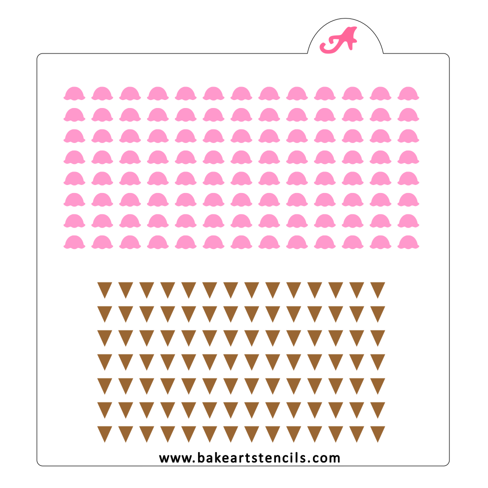 Ice Cream Cone Sprinkles Stencil bakeartstencil