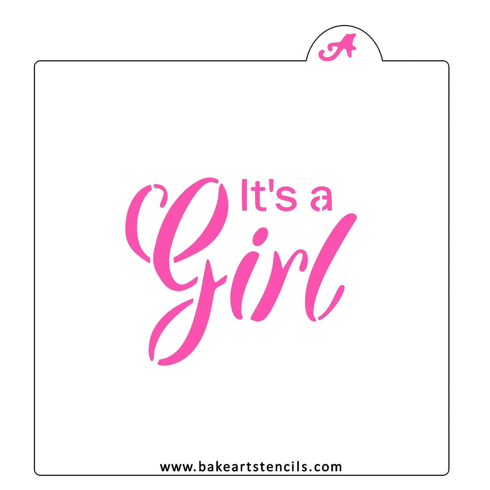 It's a Girl Cookie Cutter and Stencil Set, 3-D printed cutter set to decorate baby shower cookies.