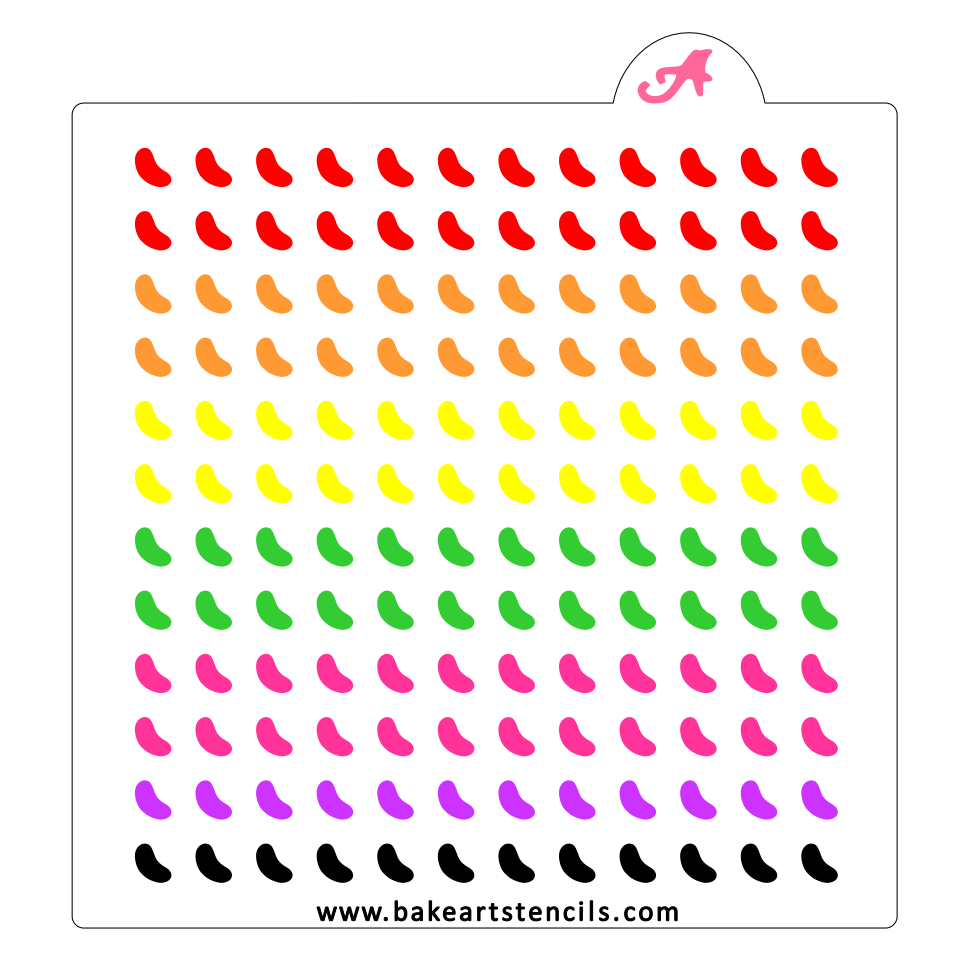 Jelly Bean Sprinkles Stencil bakeartstencils