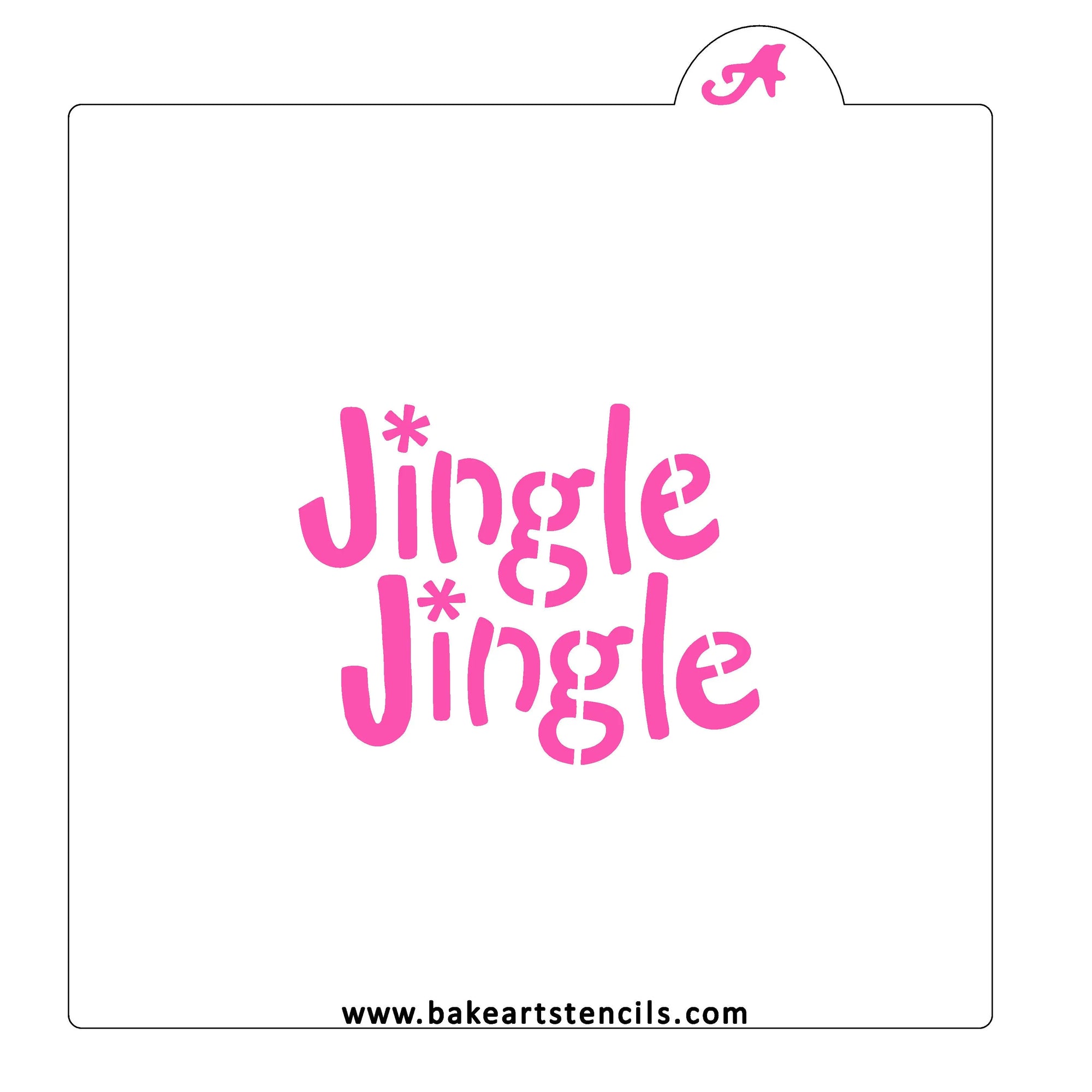 Jingle Jingle Cookie Stencil with Cutter bakeartstencils