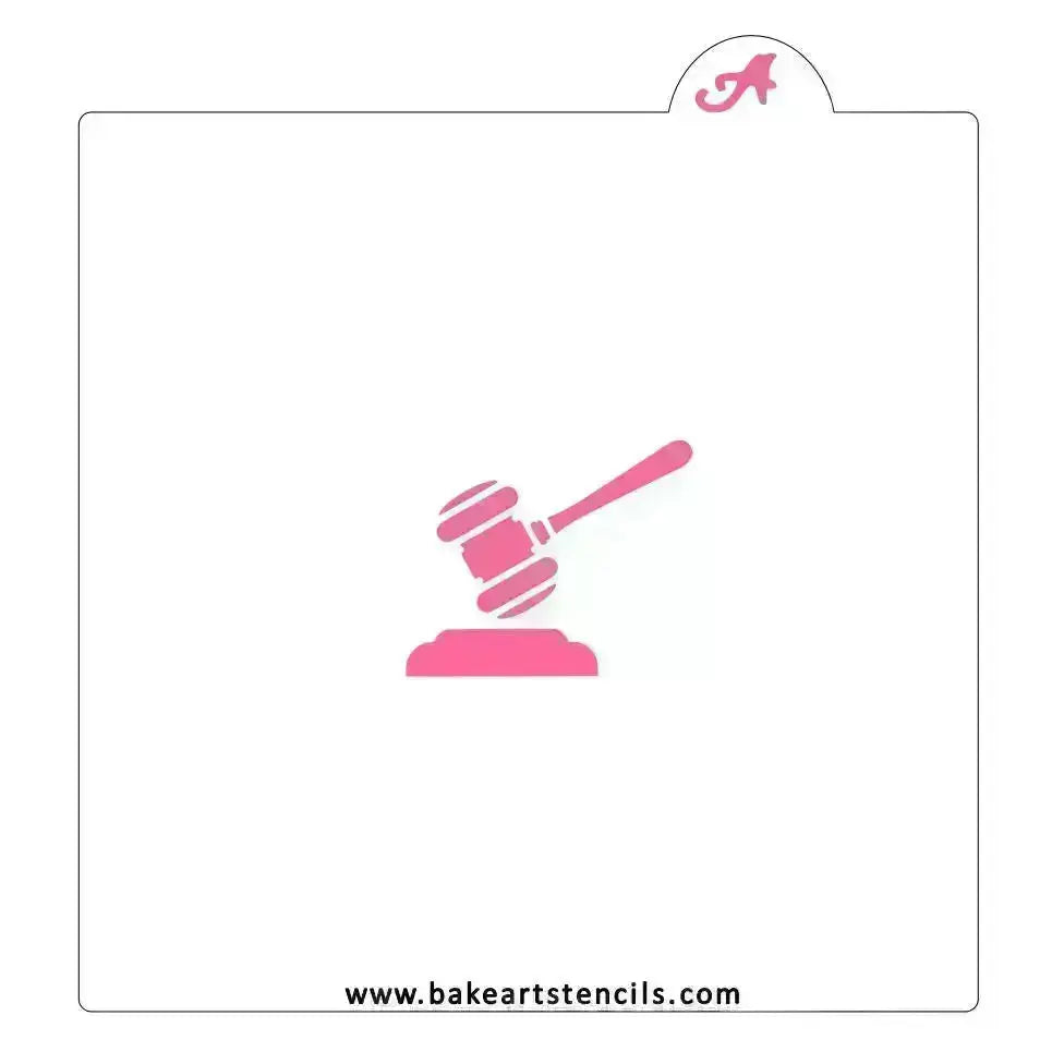 Judge Gavel Cookie Stencil bakeartstencil