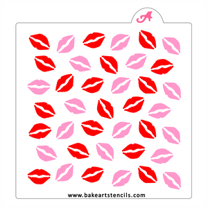 Kisses Pattern Cookie Stencil bakeartstencil