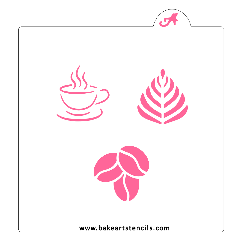 Latte Coffee Mini Stencil bakeartstencil