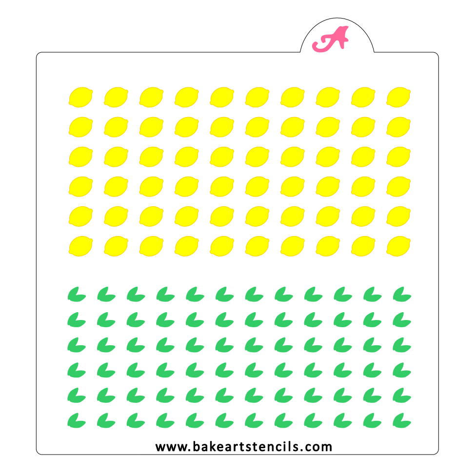 Summer Lemon Sprinkles Stencil bakeartstencil