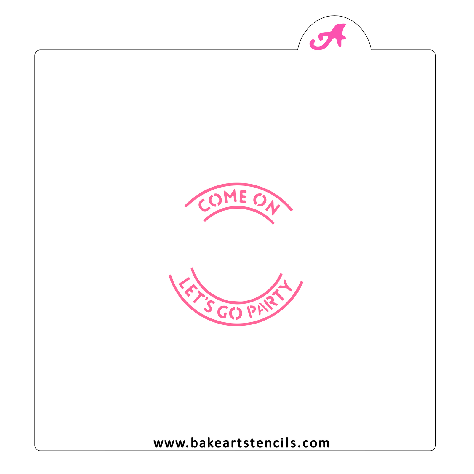 Let's Go Party Cookie Stencil bakeartstencil