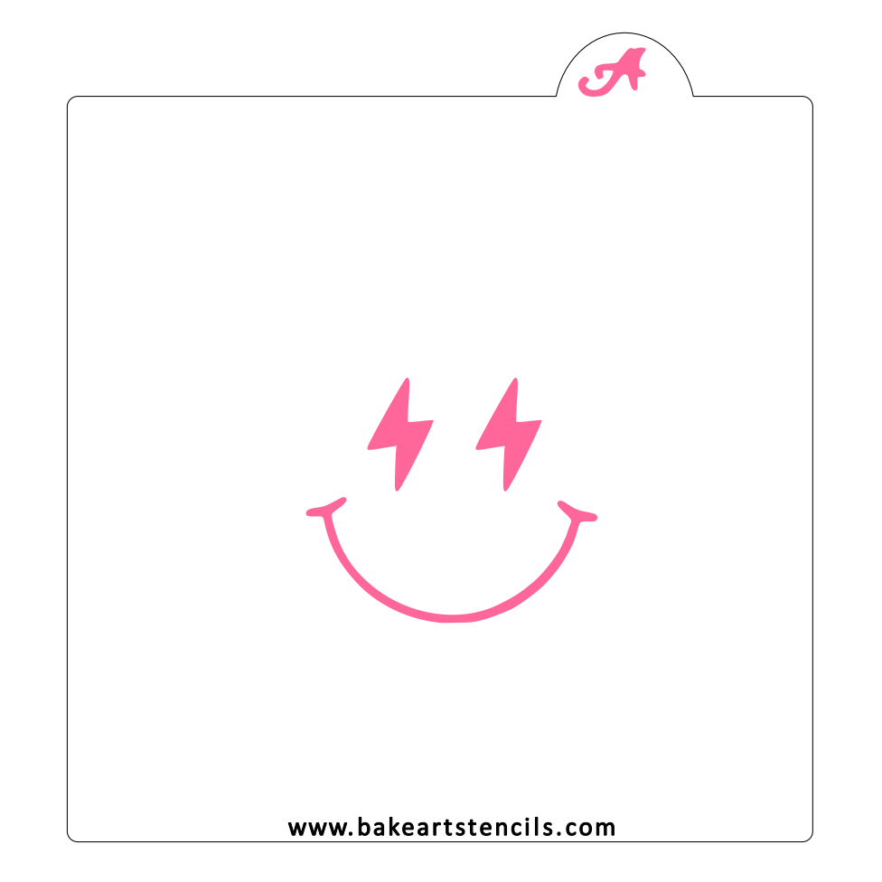 Lightning Face Cookie Stencil bakeartstencil
