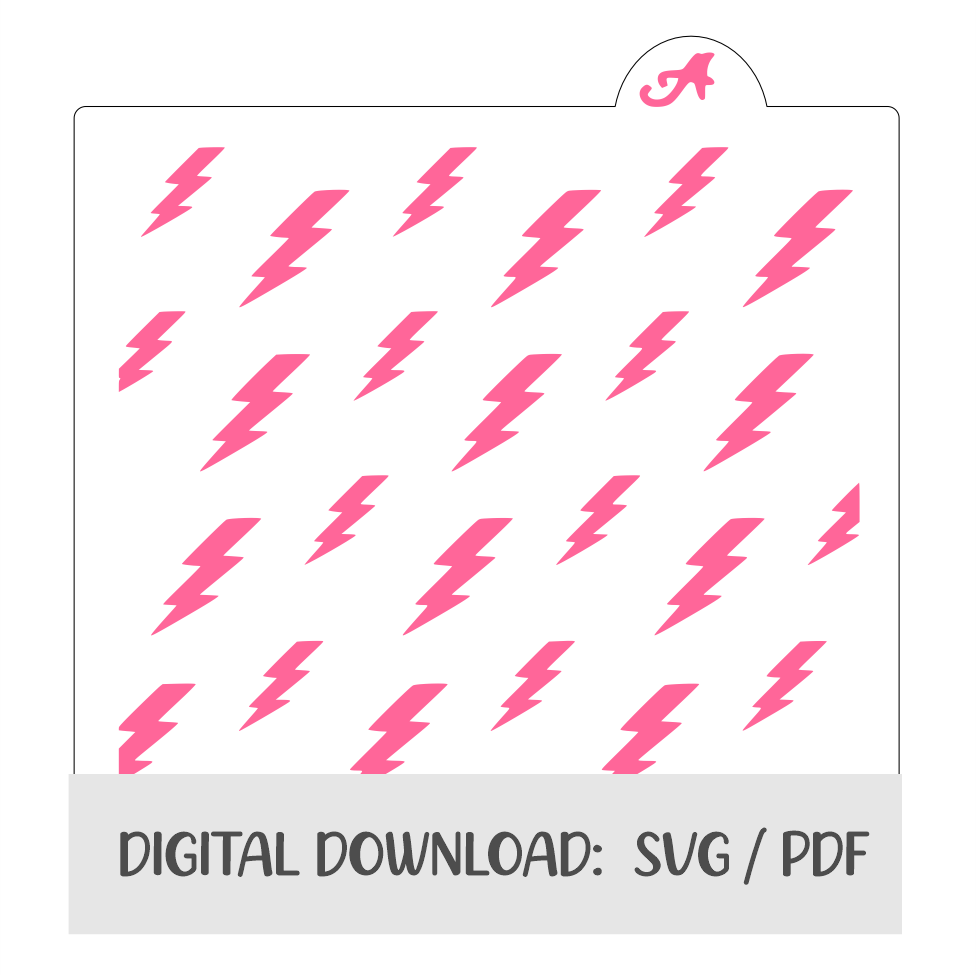 Lightning Bolt Pattern Digital Download bakeartstencils