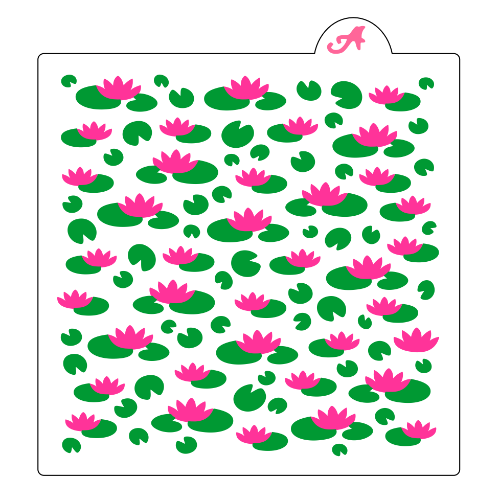 Lily Pad Pattern Stencil Bakeartstencils lily-pad-pattern-stencil-bakeartstencils