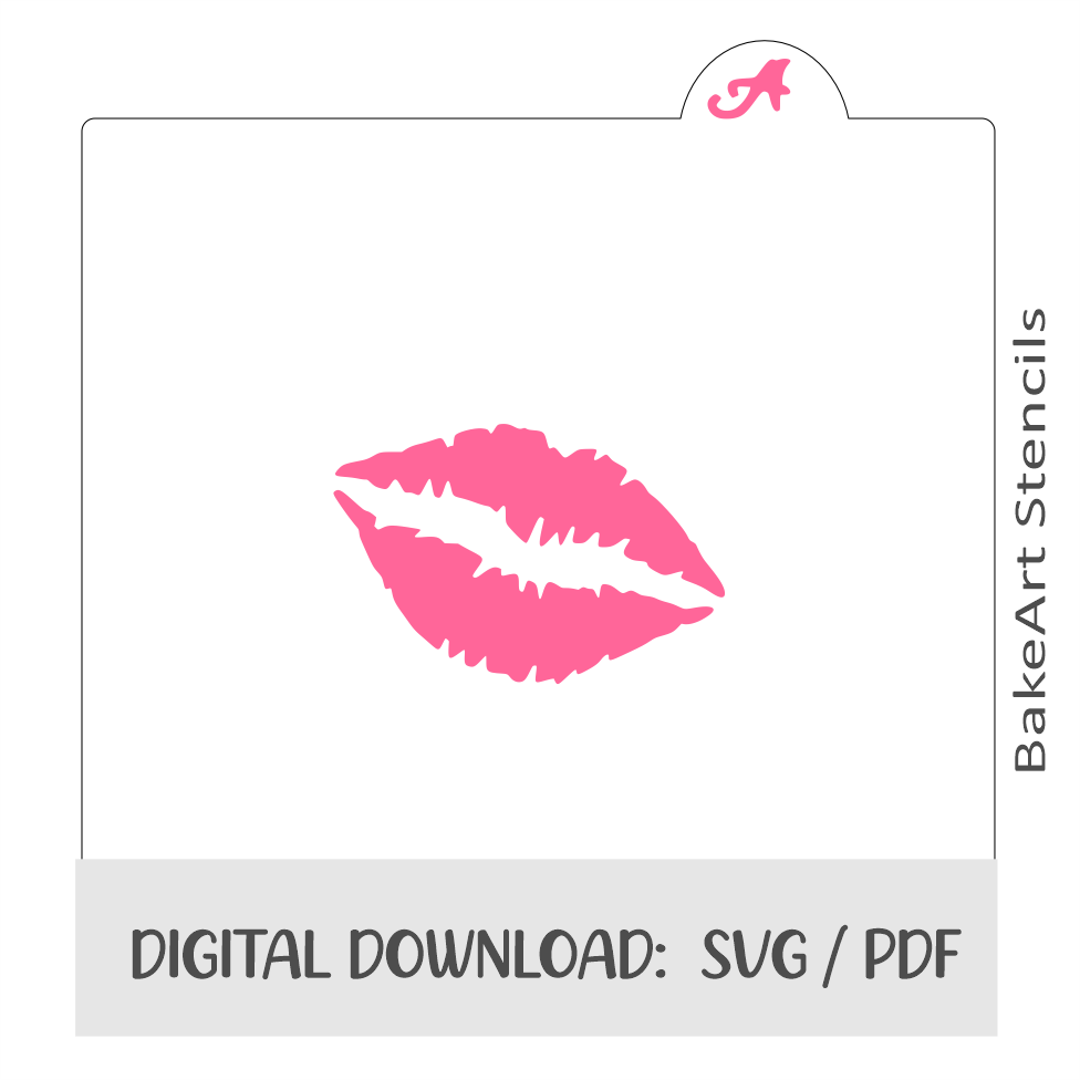 Lipstick Kiss Digital Download bakeartstencils