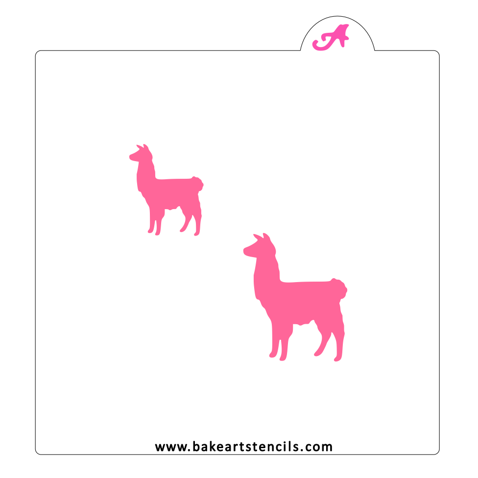 Llama Cookie Stencil bakeartstencils