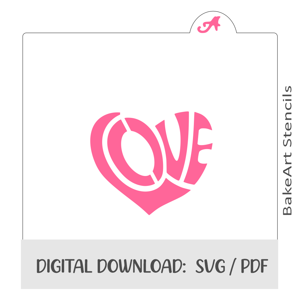 Love Heart Digital Download bakeartstencils