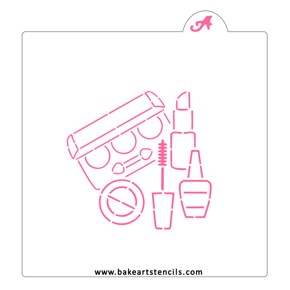Make Up PYO Cookie Stencil bakeartstencil