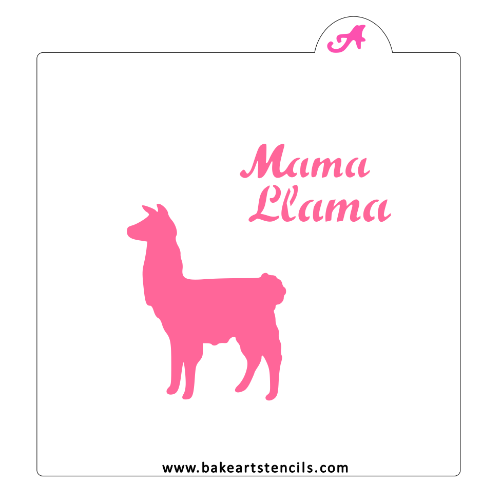 Mama LLama Cookie Stencil bakeartstencils