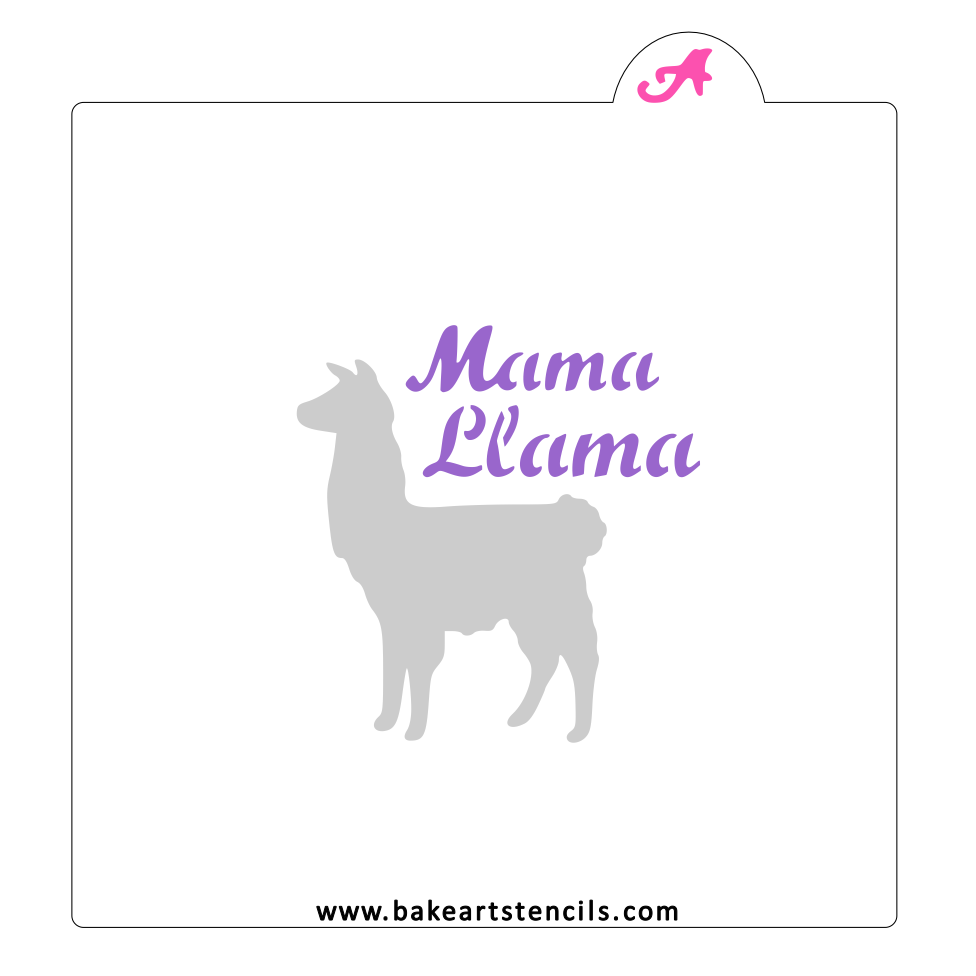 Mama LLama Cookie Stencil bakeartstencils